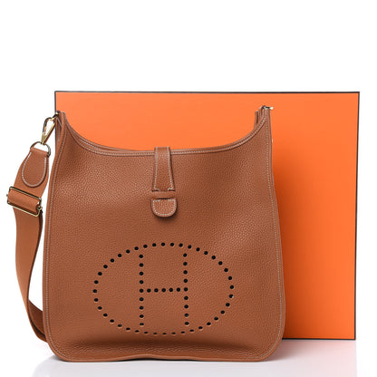 Hermes Taurillon Clemence Evelyne III GM Gold 11 of 11