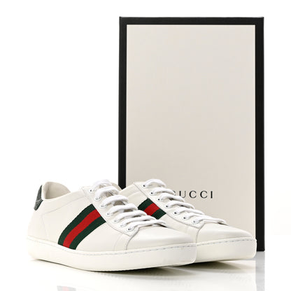Gucci Calfskin Crocodile Web Womens Ace Sneakers 39 White Green 9 of 9