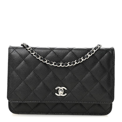 Chanel Caviar Quilted CC Turnlock Wallet On Chain WOC Black 1 of 12