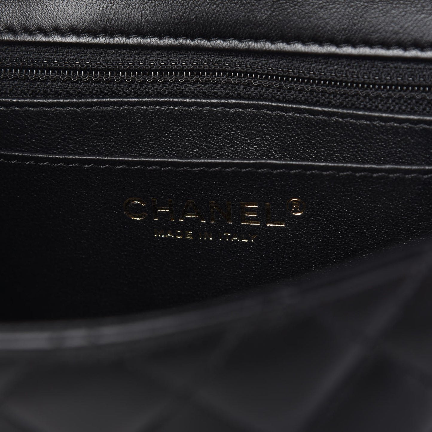 Lambskin Quilted Mini Square Flap Black
