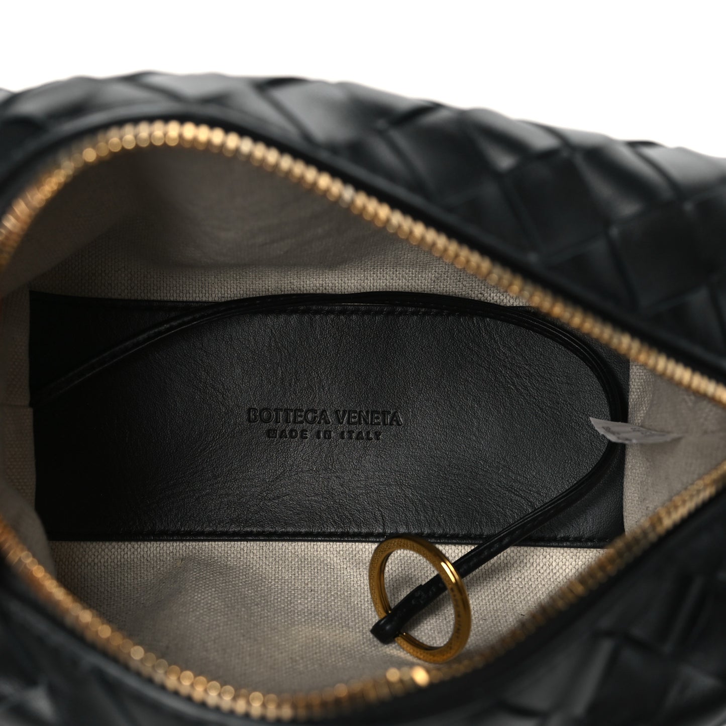 Nappa Intrecciato Loop Top Handle Camera Bag Black
