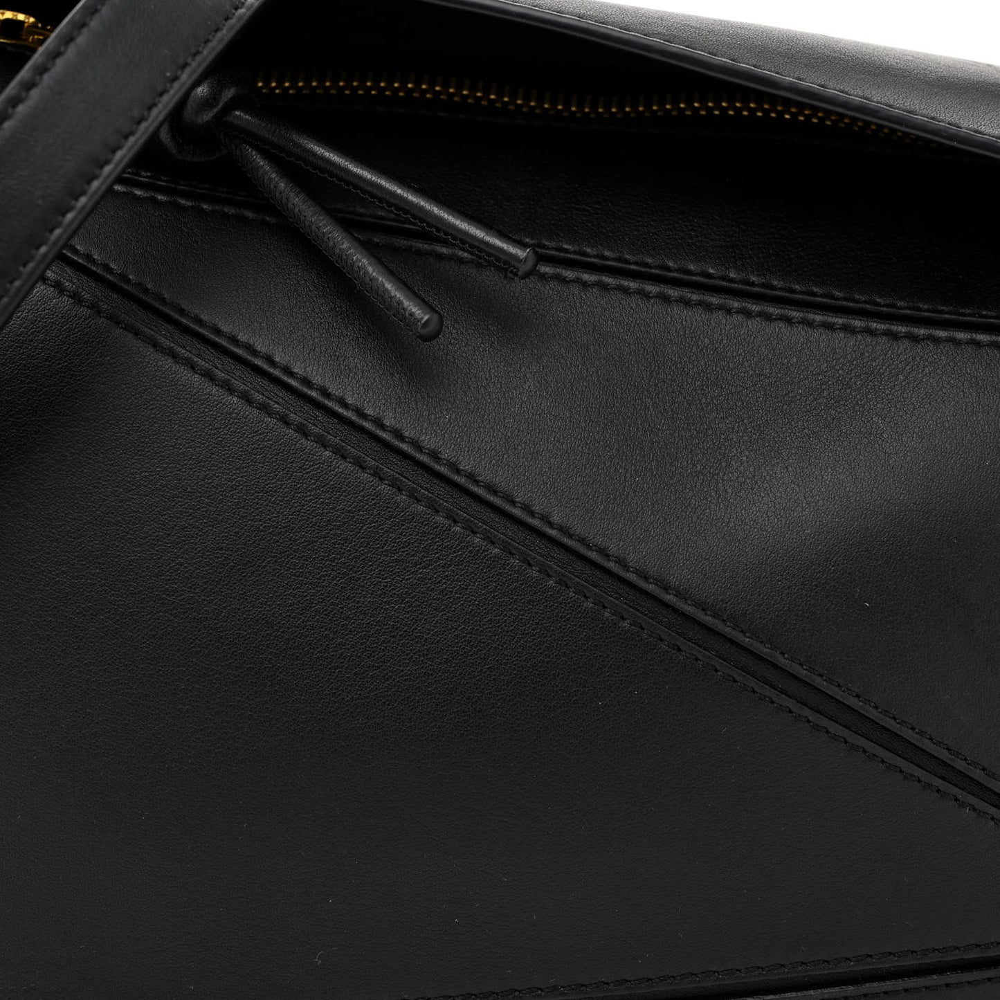 Calfskin Small Woven Puzzle Bag Black