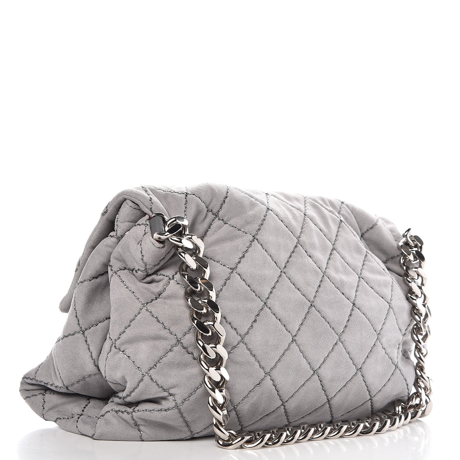 Stella McCartney Shaggy Deer Quilted Large Beckett Shoulder Bag Grey 3 of 9