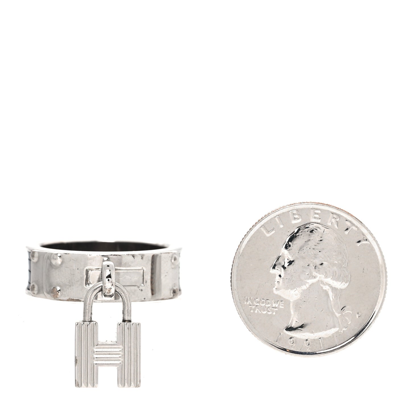 Lizard Kelly Cadena Scarf Ring Silver