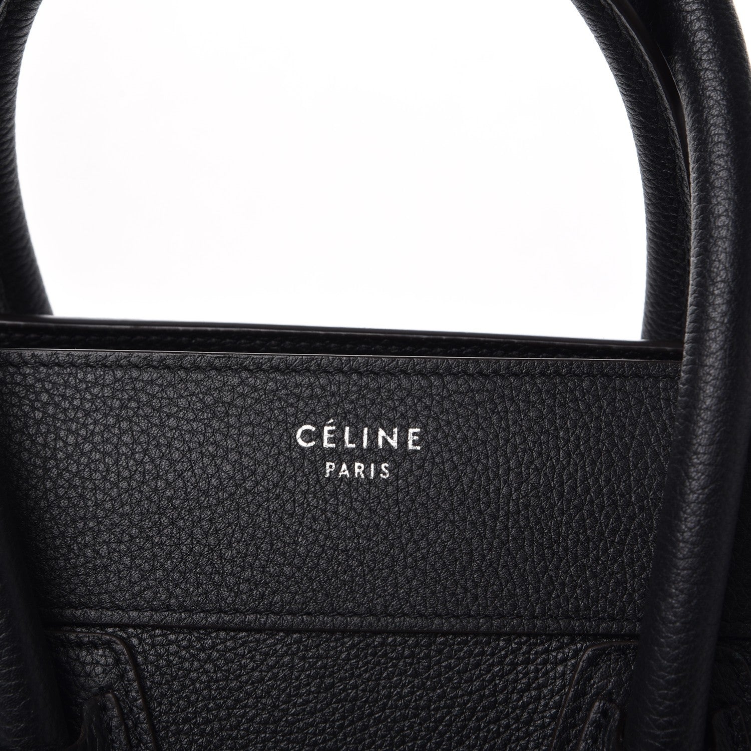 Celine Drummed Calfskin Mini Luggage Black 6 of 9