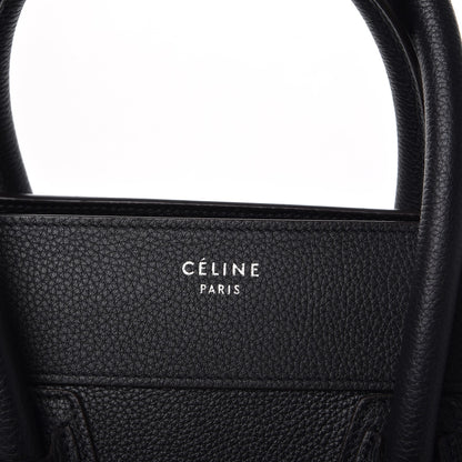 Celine Drummed Calfskin Mini Luggage Black 6 of 9