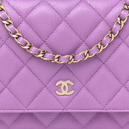Chanel Caviar Quilted Wallet On Chain WOC Purple 8 of 11