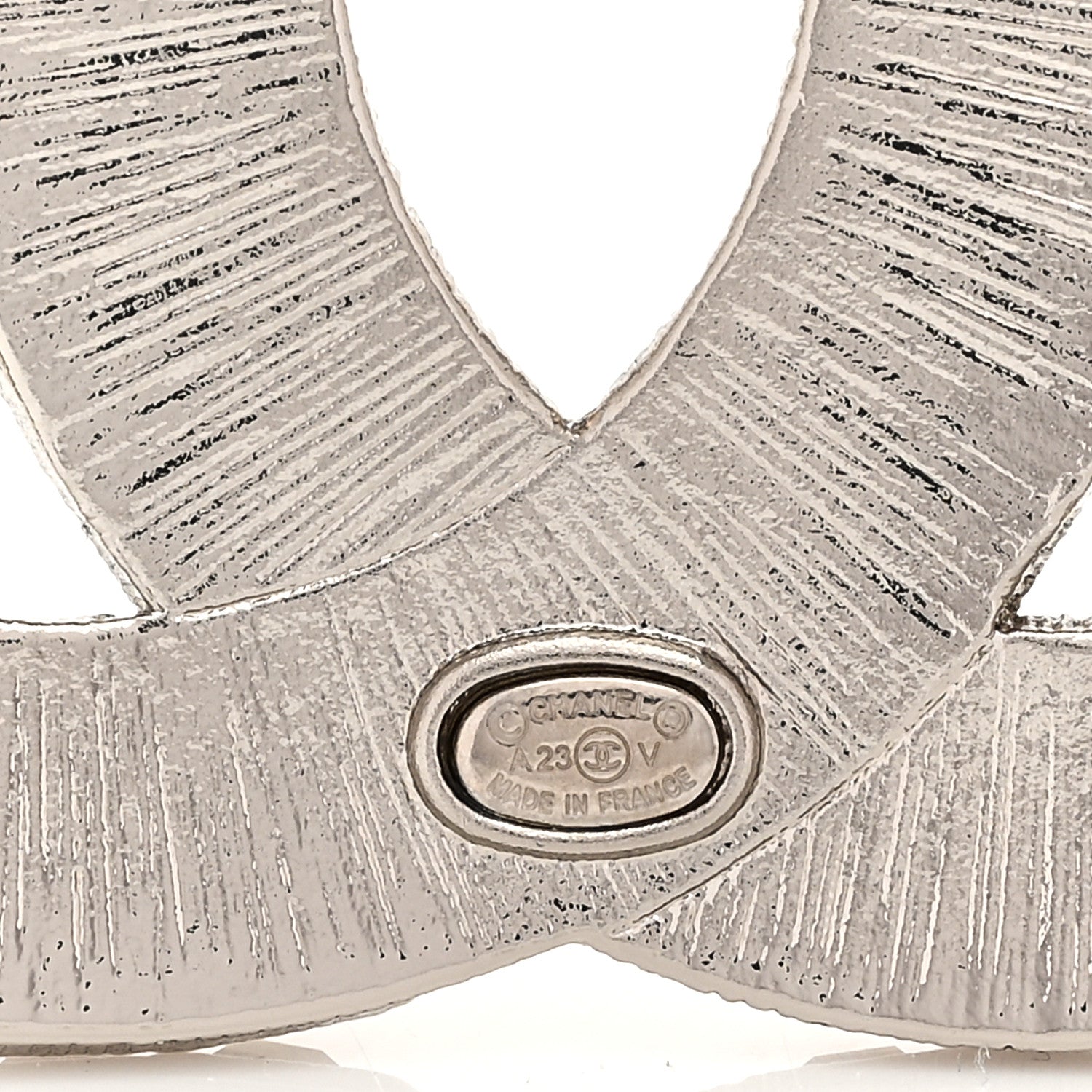 Chanel Baguette Crystal CC Brooch Silver 3 of 4