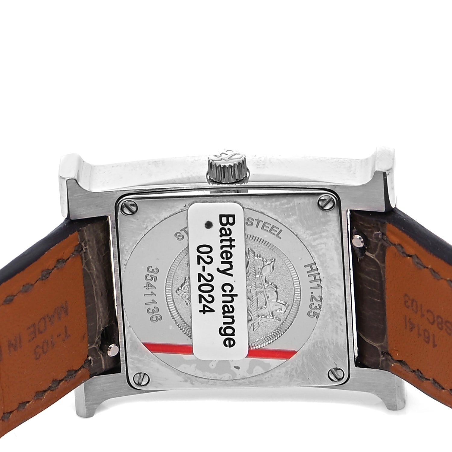 Hermes Stainless Steel Alligator Diamond Bezel Mother of Pearl 21mm Heure H Hour Quartz Watch Gris Elephant 4 of 5