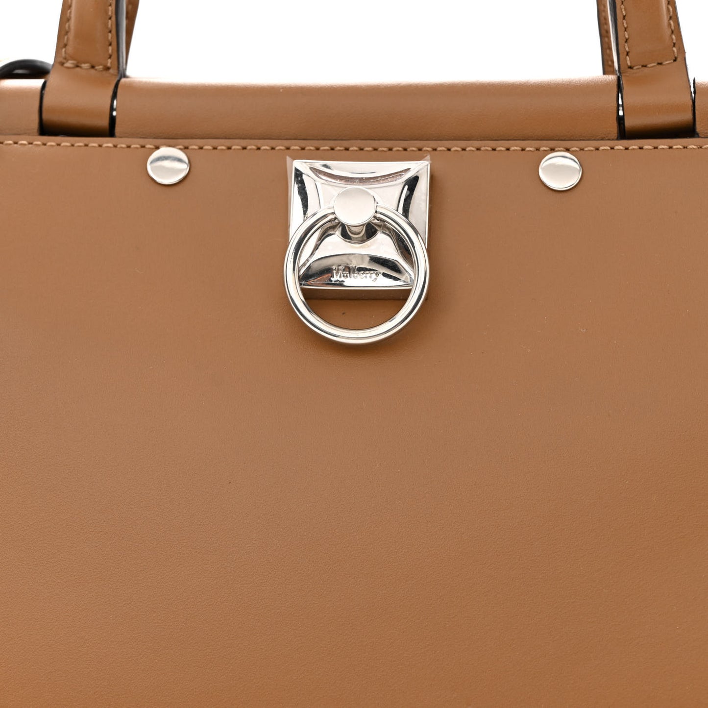 Smooth Calfskin Stud Iris Tote Teak