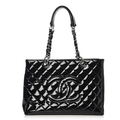 Chanel Patent Quilted Grand Shopping Tote GST Black 1 of 11
