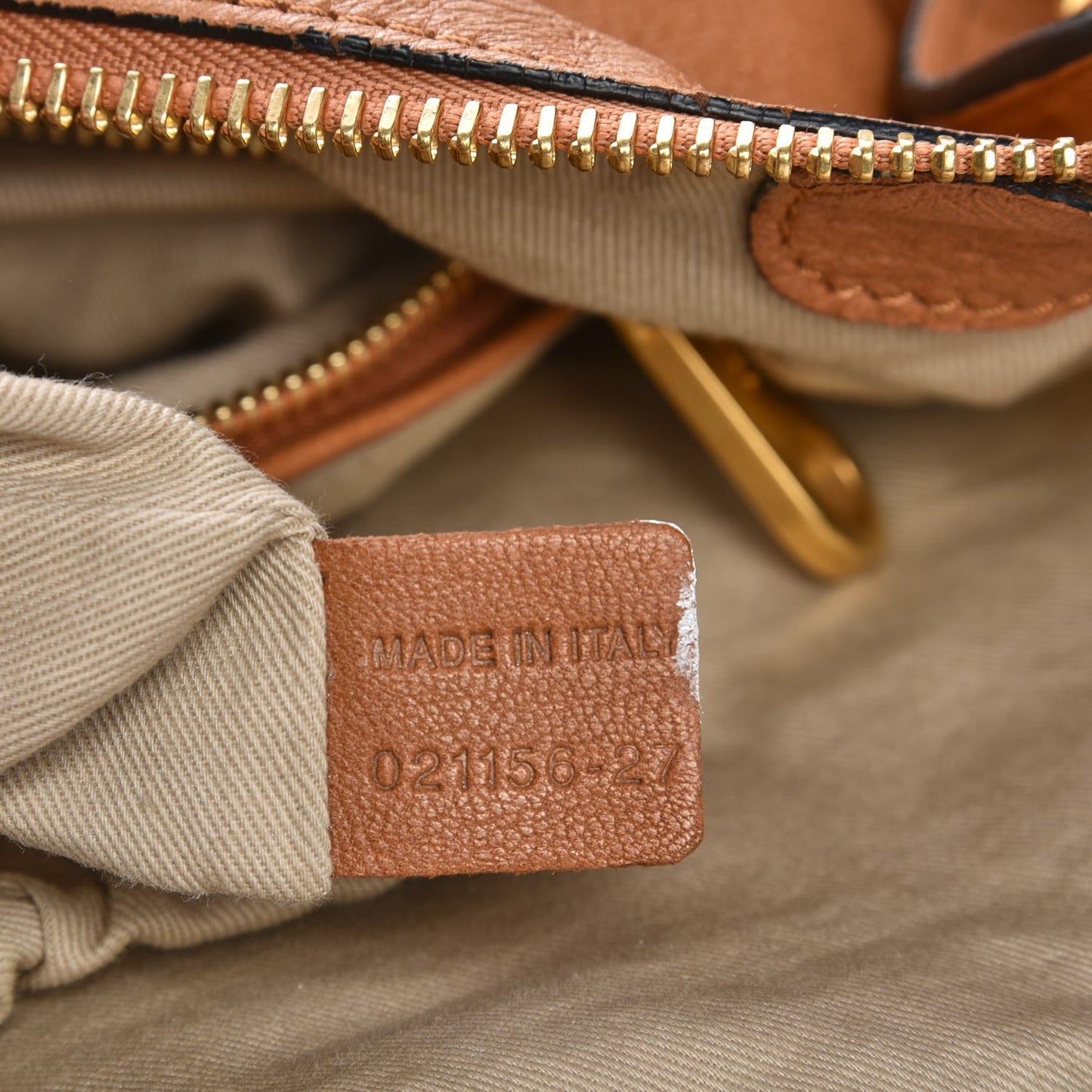 Calfskin Perforated Large Marcie Hobo Tan
