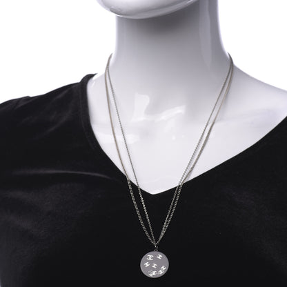 Chanel Resin CC Necklace Black Silver 2 of 6