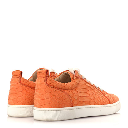 Christian Louboutin Snakeskin Mens Rantulow Flat Sneakers 40 Papaye 5 of 14