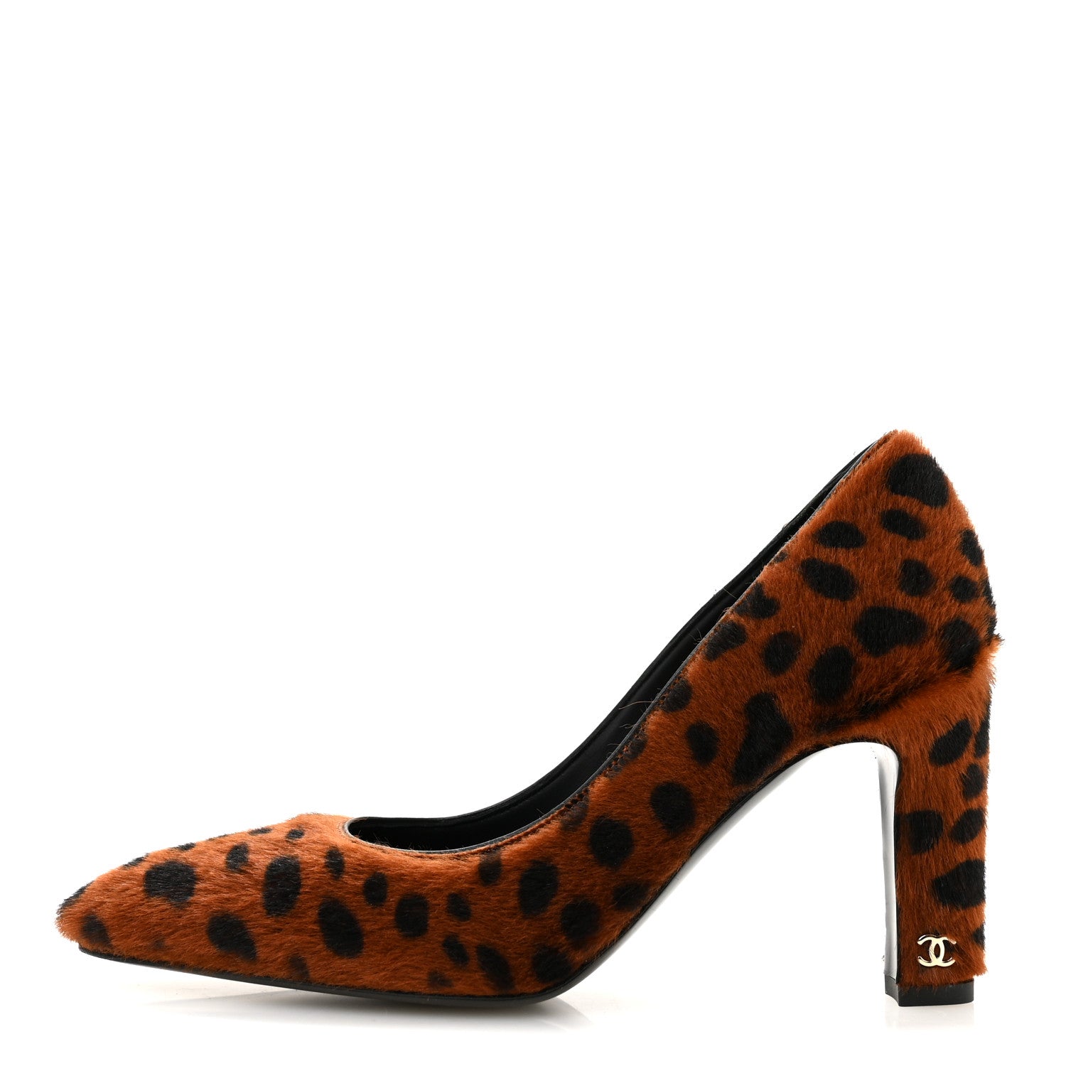 Chanel Pony Hair Lambskin Pumps 36.5 Brown Black 1 of 10