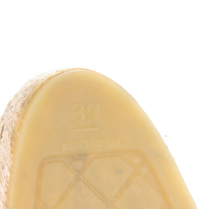 Chanel Lambskin CC Espadrilles 39 Beige Black 6 of 10