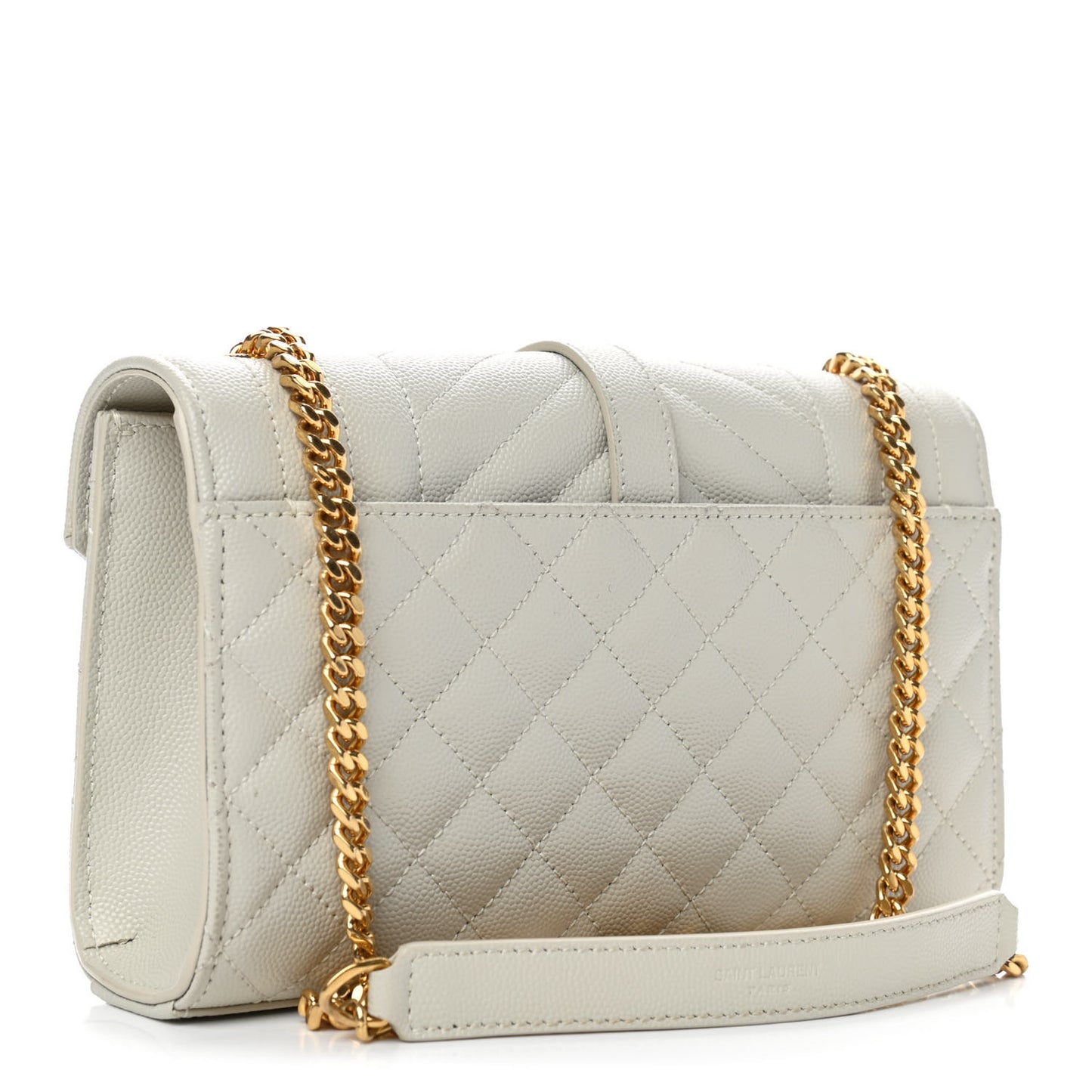 Grain De Poudre Textured Mixed Matelasse Triquilt Small Monogram Satchel Crema Soft