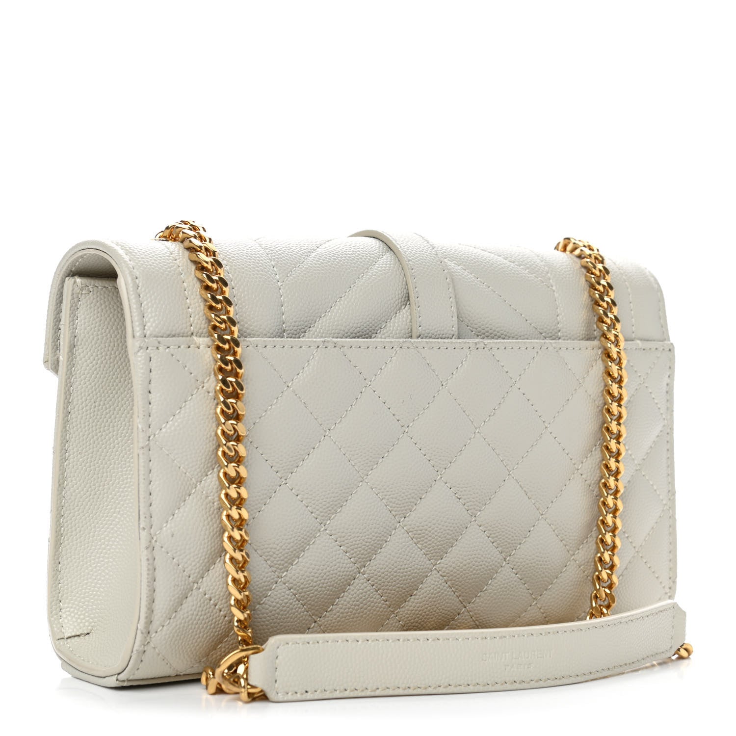 Saint Laurent Grain De Poudre Textured Mixed Matelasse Triquilt Small Monogram Satchel Crema Soft 2 of 4