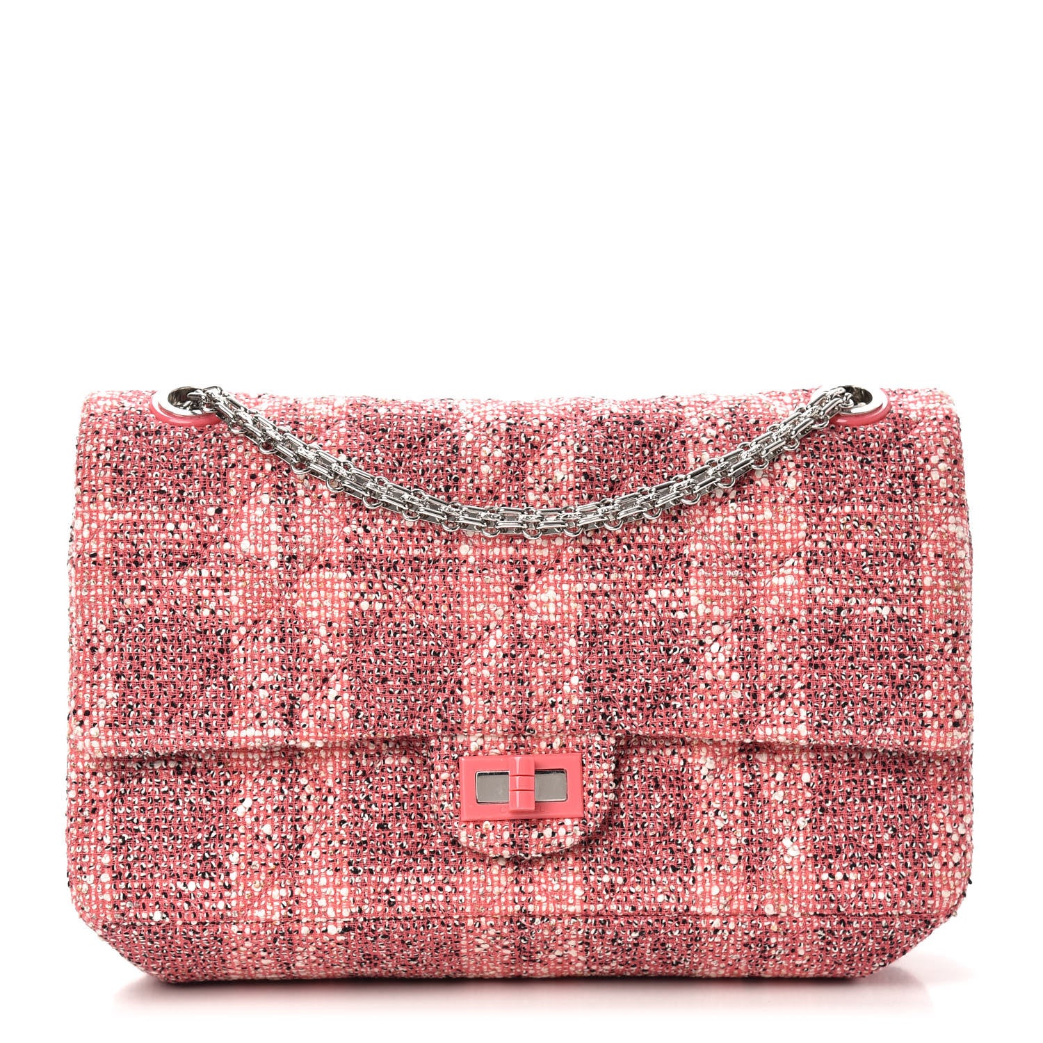Chanel Tweed Quilted Resin 2.55 Reissue 226 Flap Pink 1 of 10