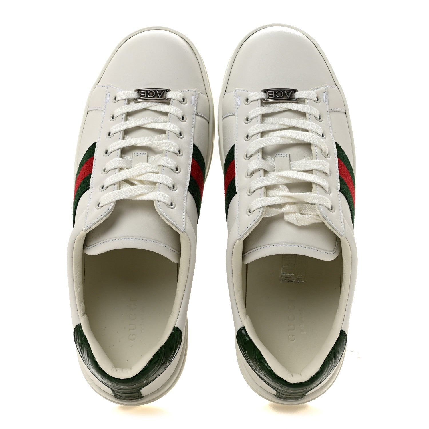 Gucci Ultralight Plume Calfskin Web Womens Ace Platform Sneakers 38.5 White 2 of 10