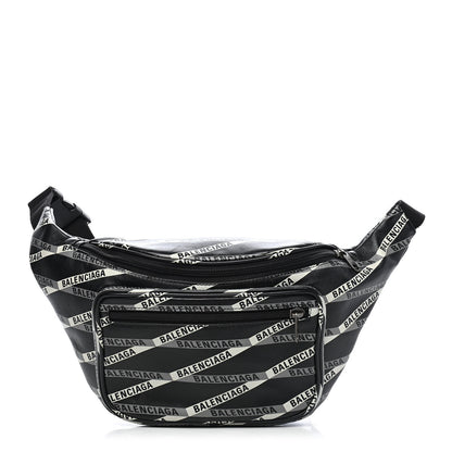Balenciaga Smooth Calfskin Losange Monogram Explorer Belt Bag Black Grey 1 of 8