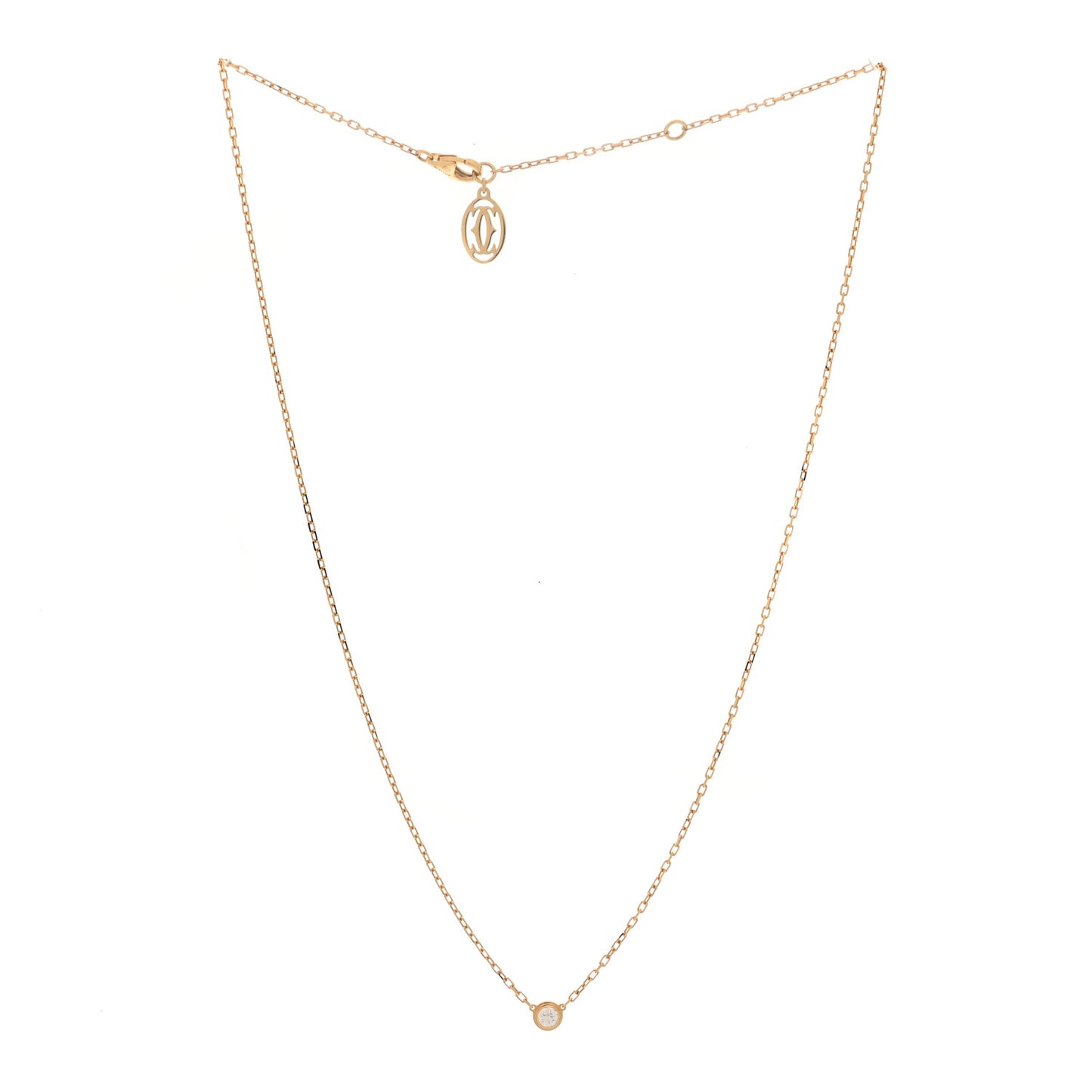 18K Pink Gold Diamond SM D'Amour Pendant Necklace