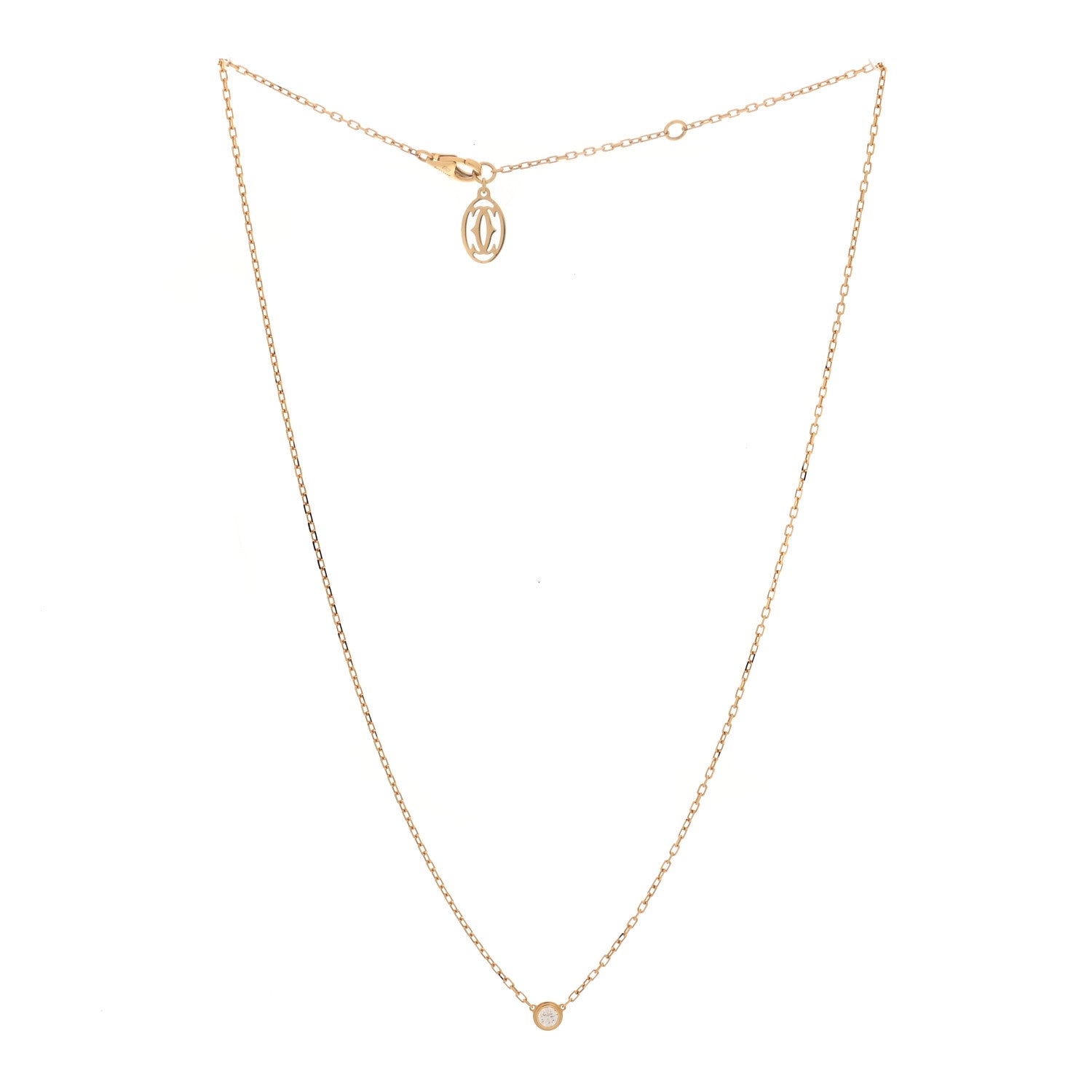 Cartier 18K Pink Gold Diamond SM D'Amour Pendant Necklace 3 of 6