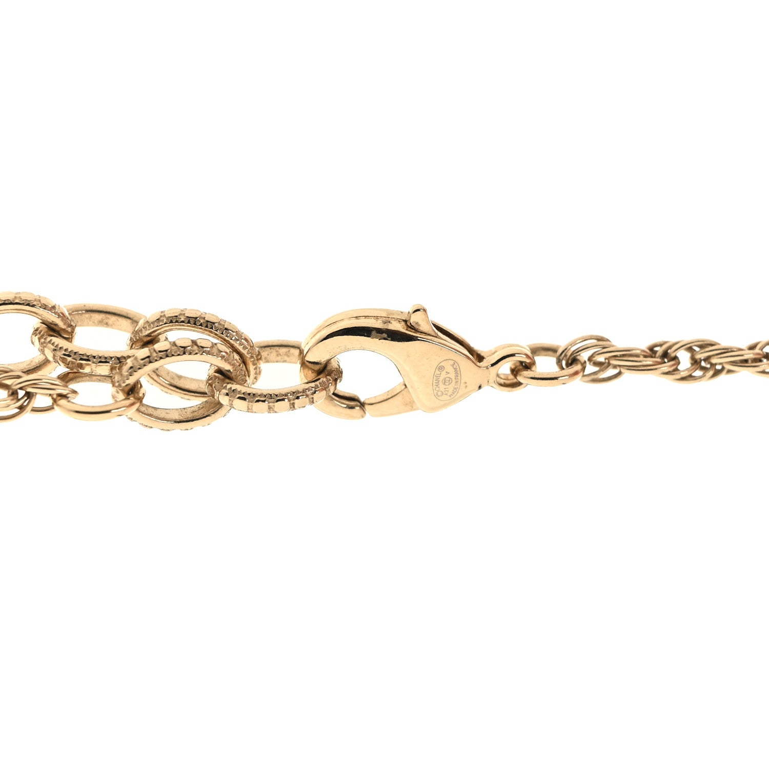 Chanel Pearl CC Round Pendant Necklace Gold 4 of 5