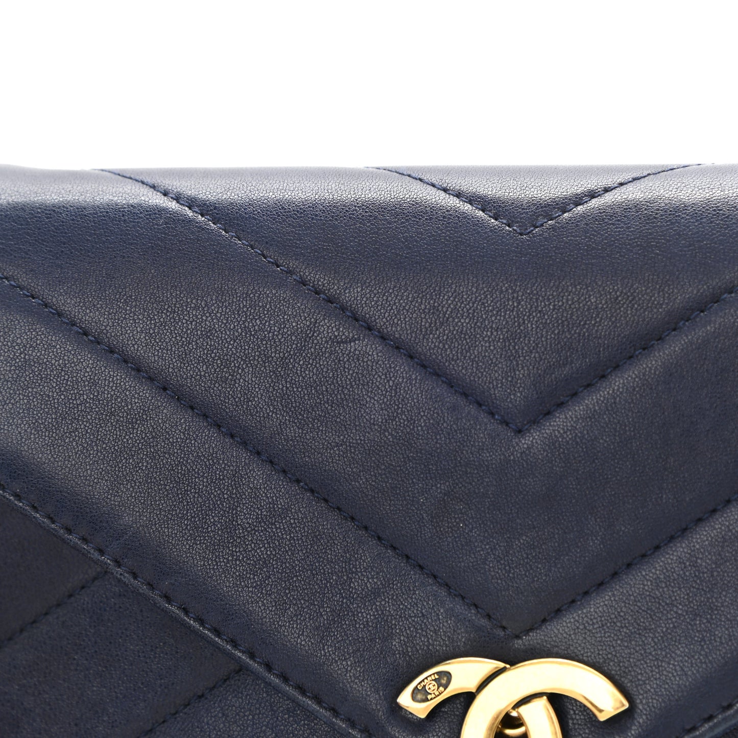 Lambskin Chevron Mini Coco Envelope Flap Navy