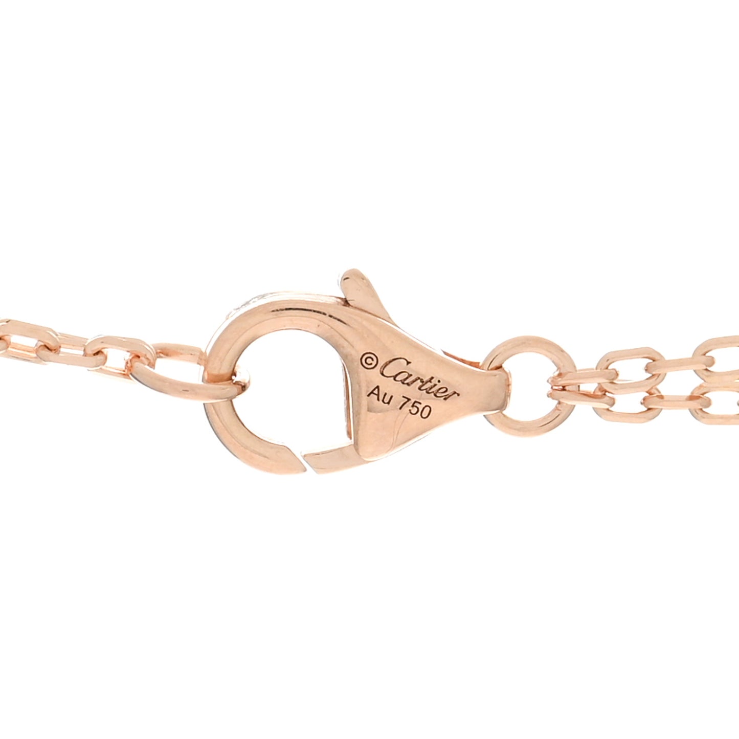 18K Pink Gold 2 Diamond LOVE Necklace