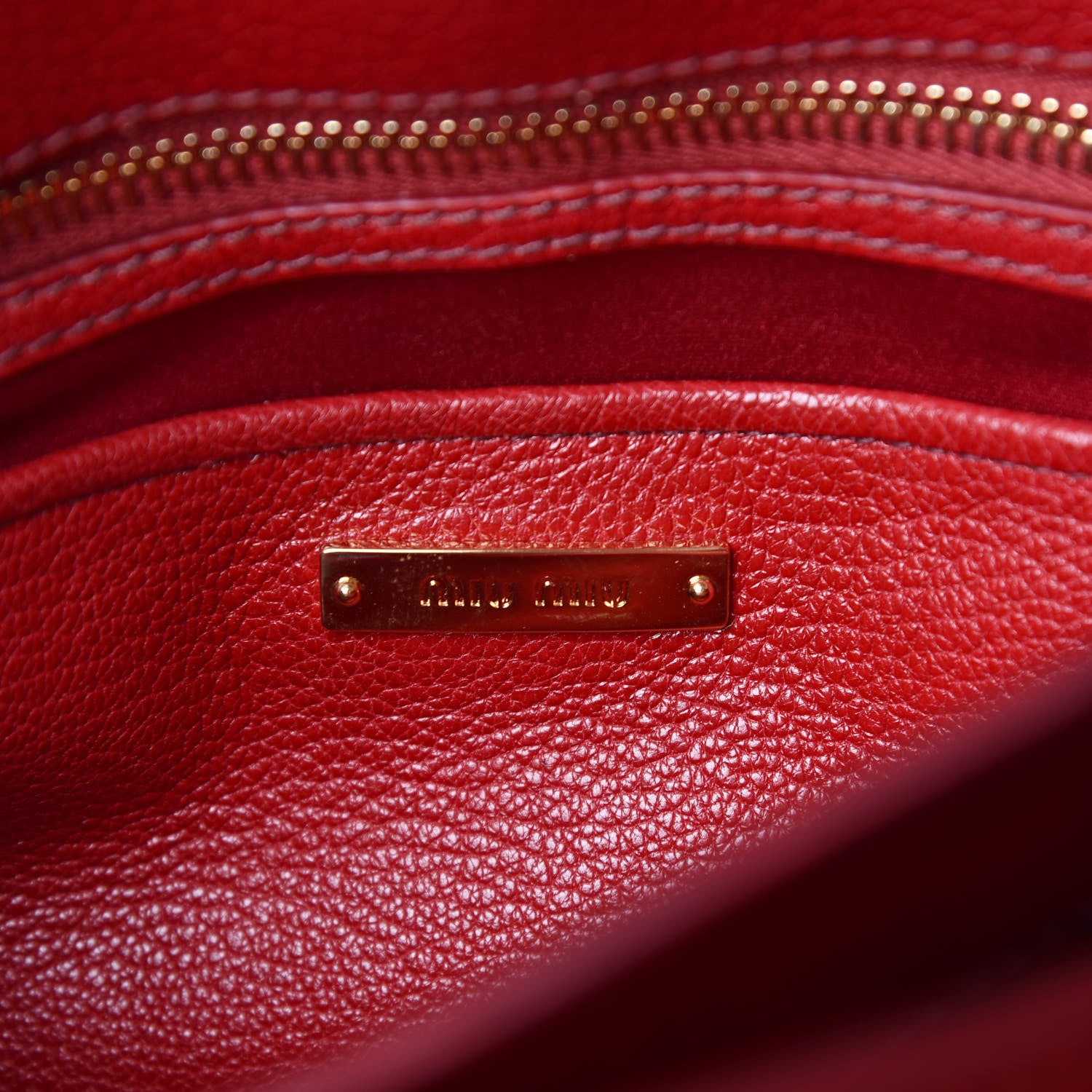Miu Miu Goatskin Madras Bi-Color Shoulder Bag Mandarino Rubino 6 of 13