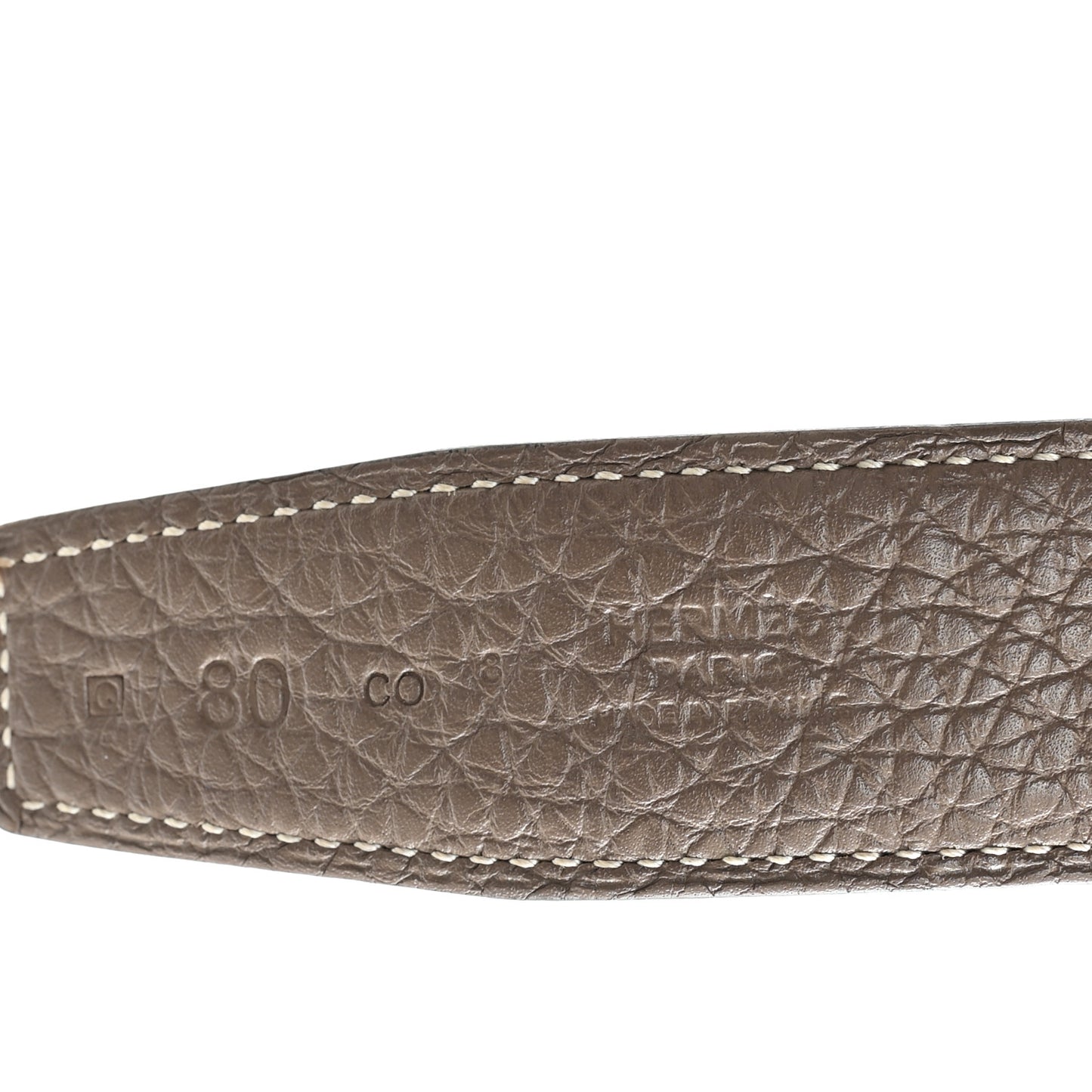 Togo Box 32mm Enamel Quizz H Belt 80 32 Black Etoupe