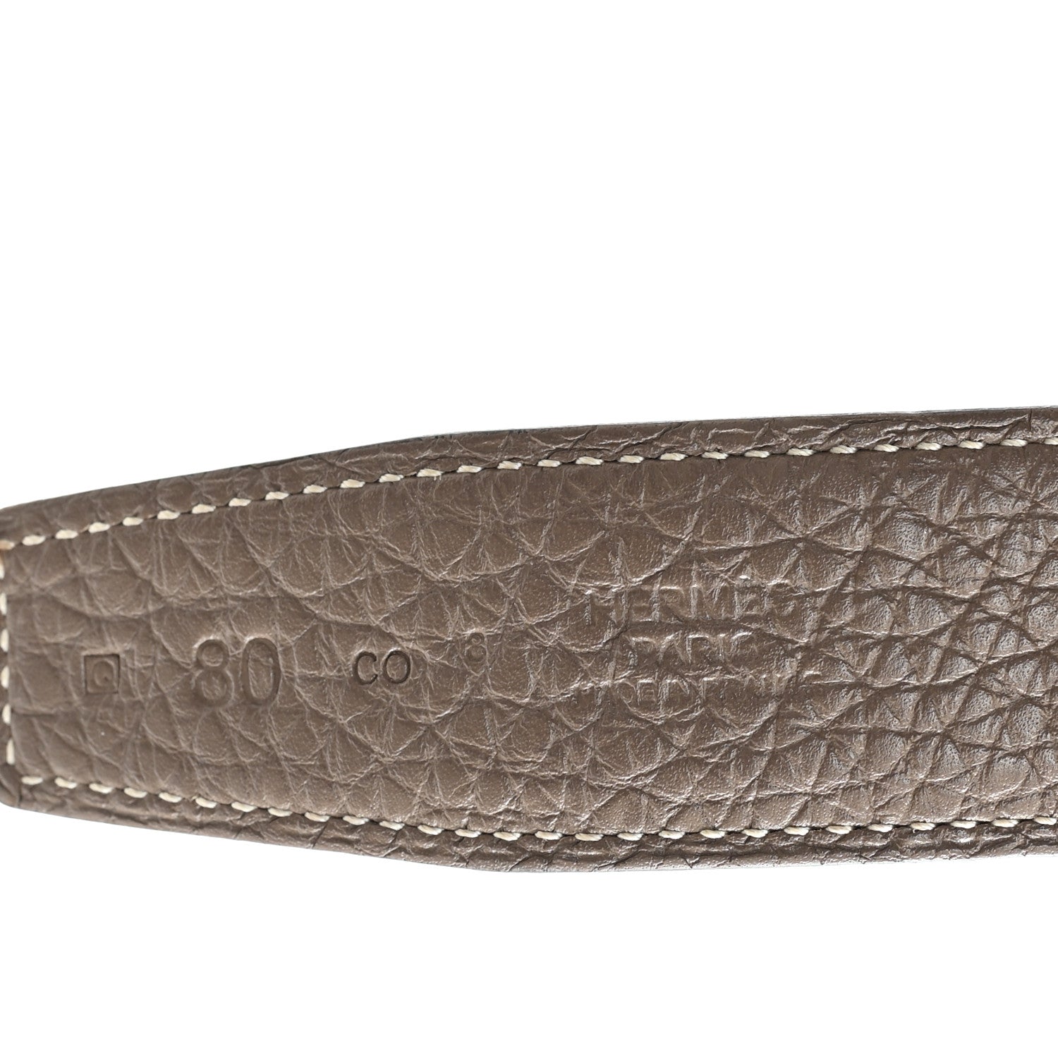 Hermes Togo Box 32mm Enamel Quizz H Belt 80 32 Black Etoupe 3 of 6