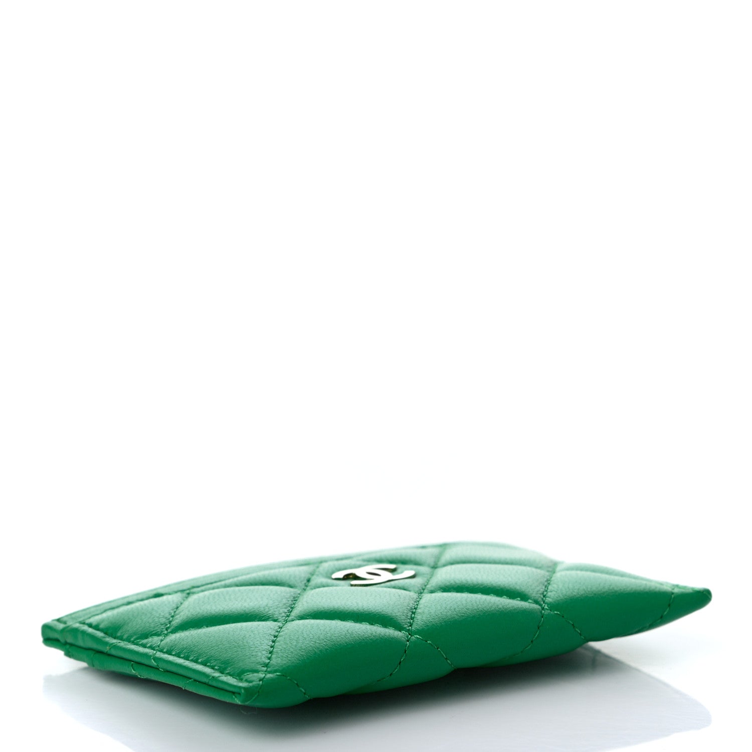 Chanel Lambskin Quilted Card Holder Green 4 of 8