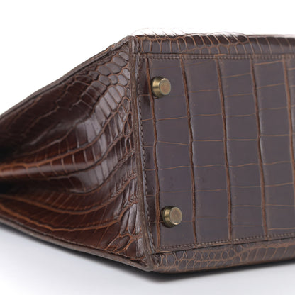 Hermes Shiny Crocodile Kelly Sellier 32 Havane 4 of 13