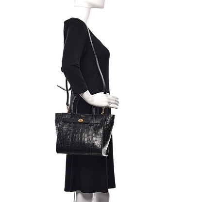 Mulberry Crocodile Embossed Mini Zipped Bayswater Black 2 of 10