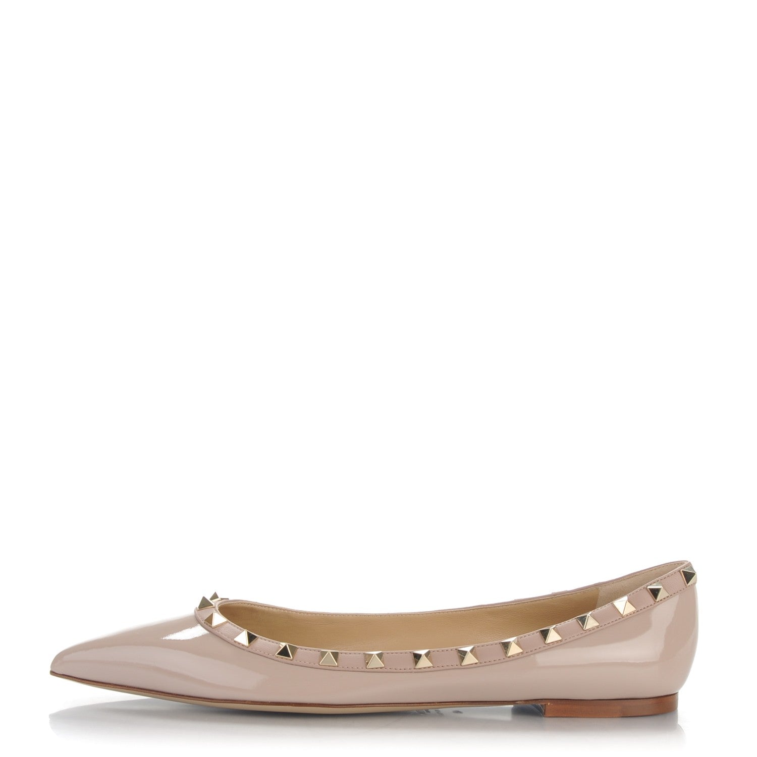 Valentino Garavani Patent Rockstud Ballerina Flats 40 Poudre 1 of 7