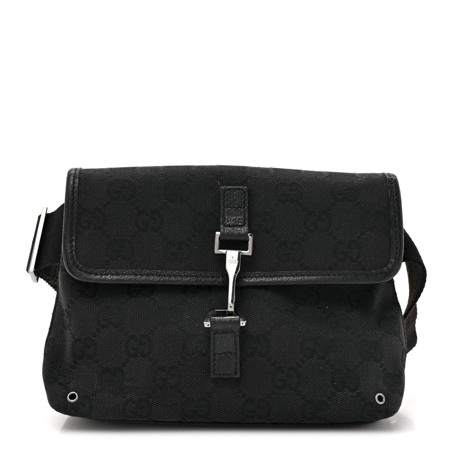 GG Monogram Web Flight Belt Bag Black