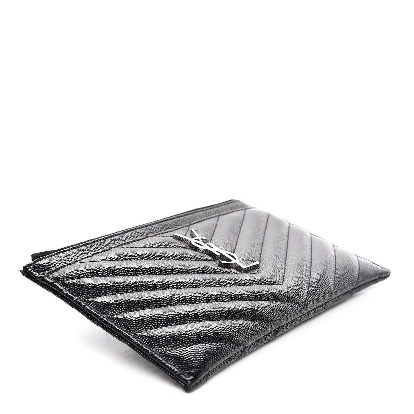 Grain De Poudre Chevron Monogram Bill Pouch Black