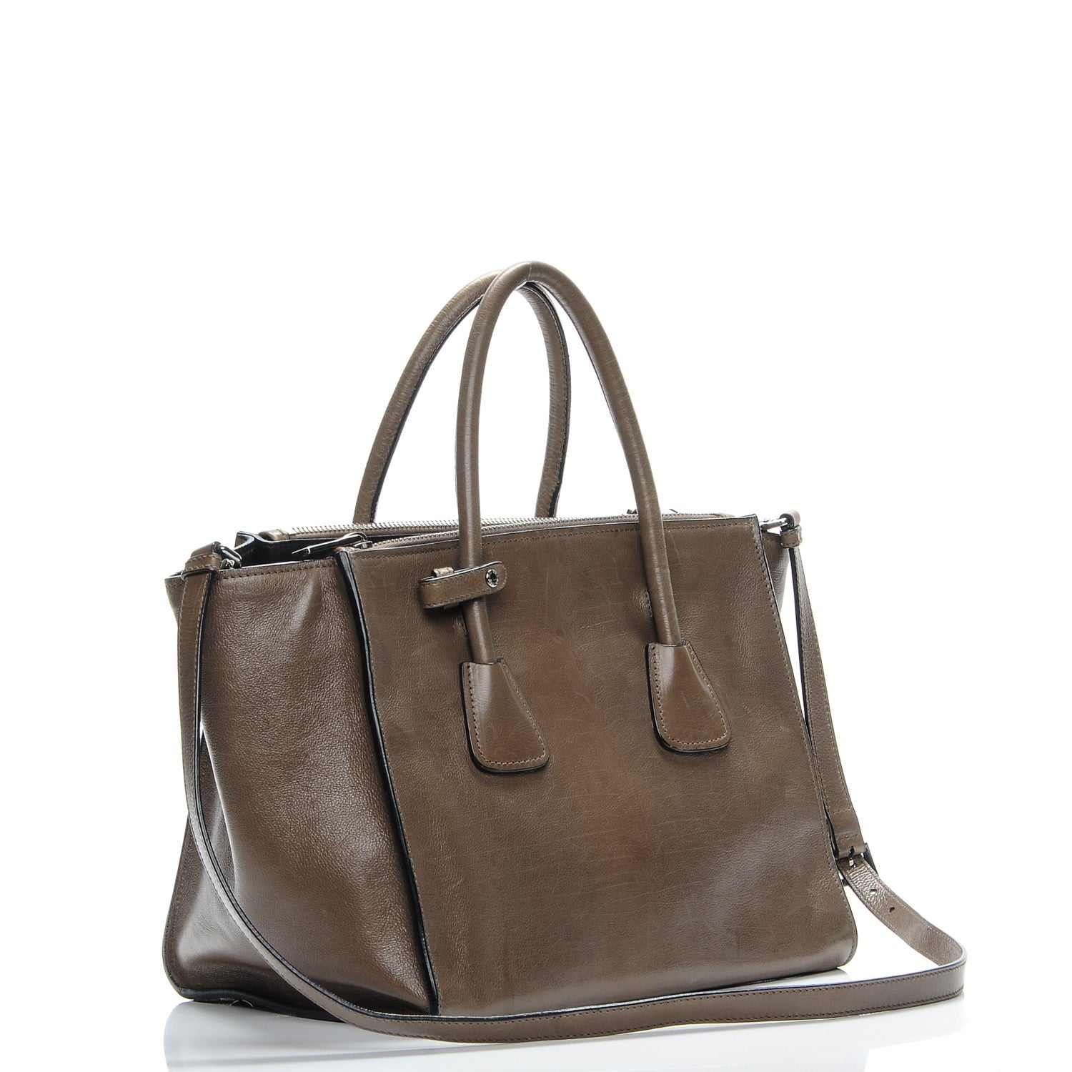 Prada Glace Calf Twin Pocket Tote Argilla 3 of 10