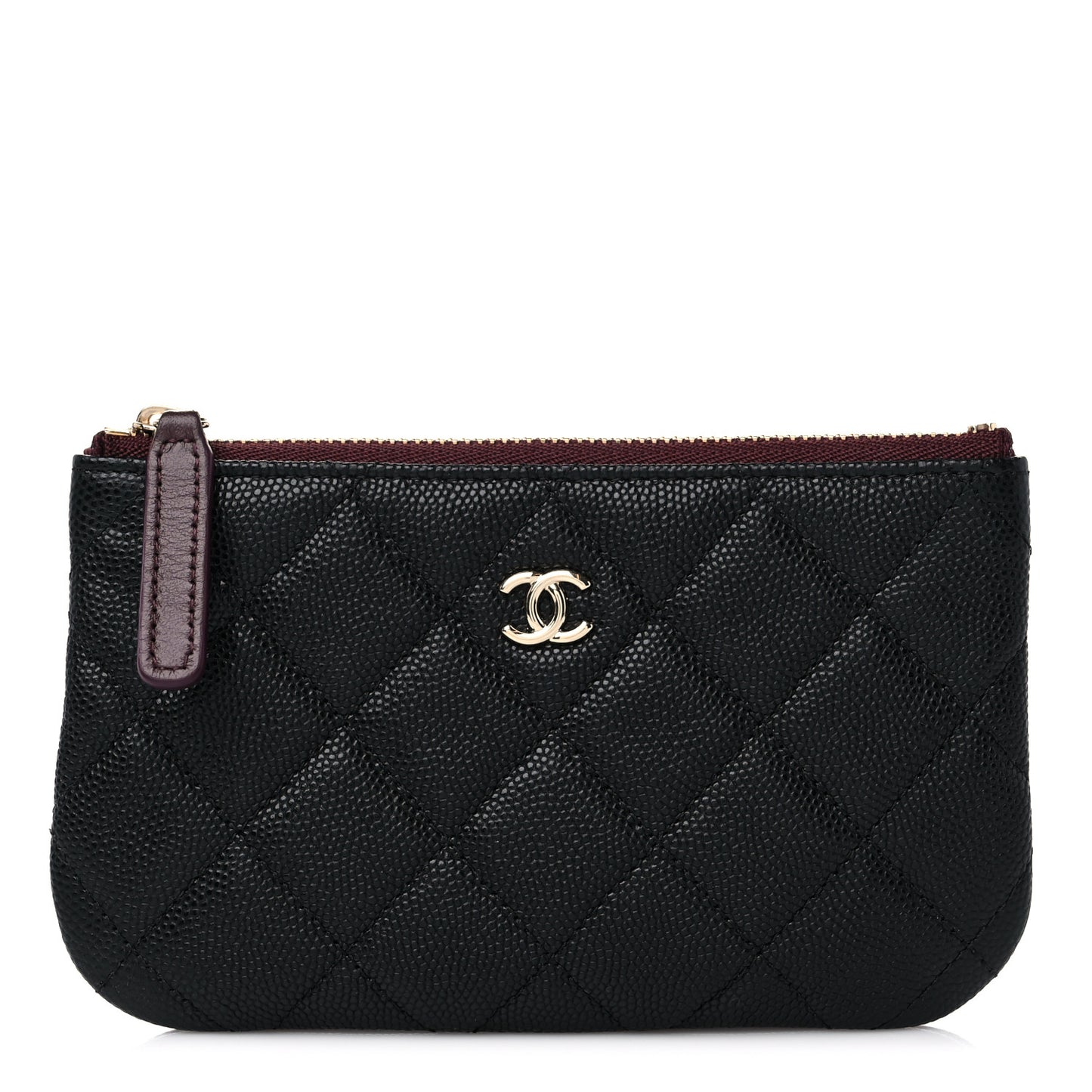 Caviar Quilted Small Cosmetic Case Black