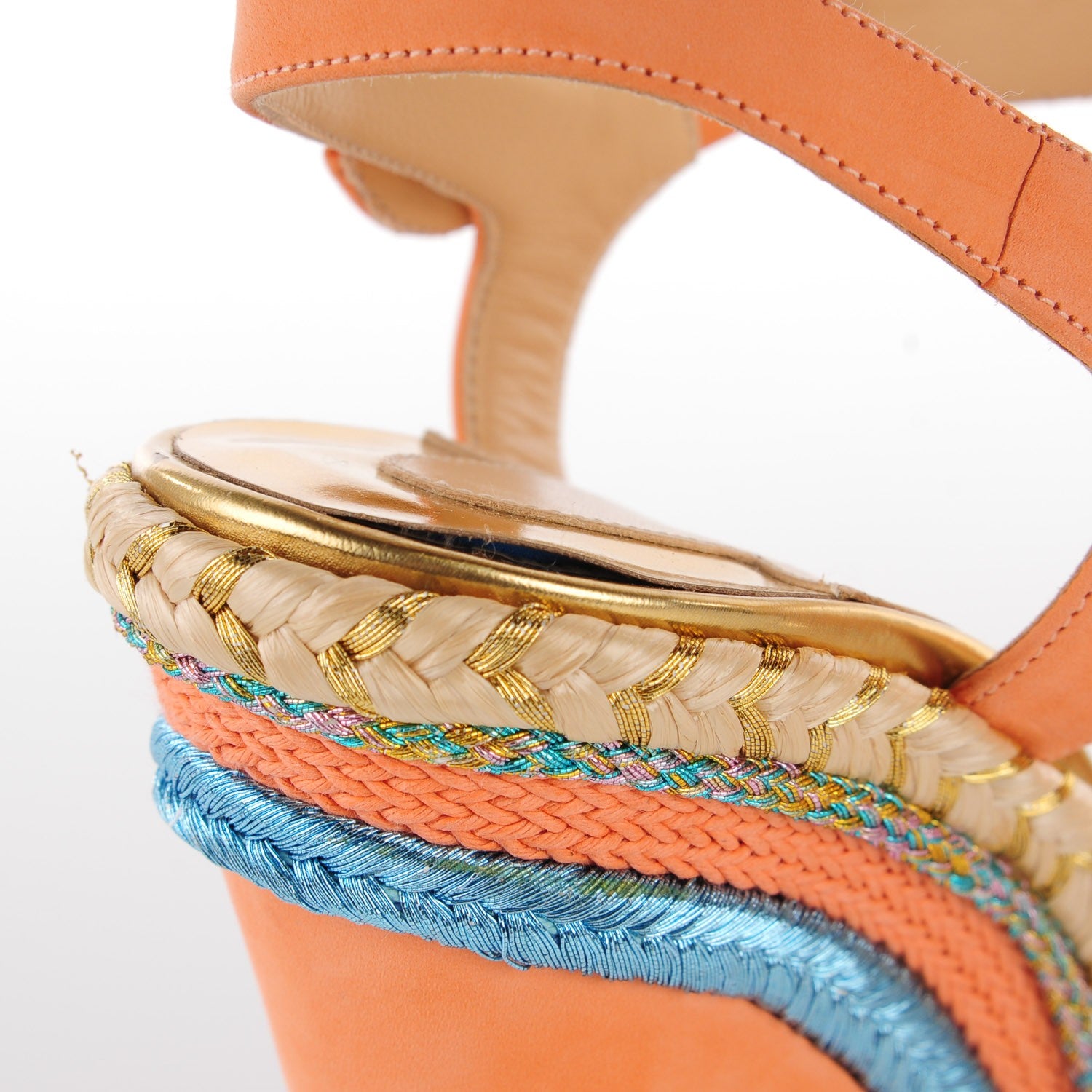 Christian Louboutin Calfskin Rope Cataclou 140 Wedge Sandals 38 Framboise 7 of 14