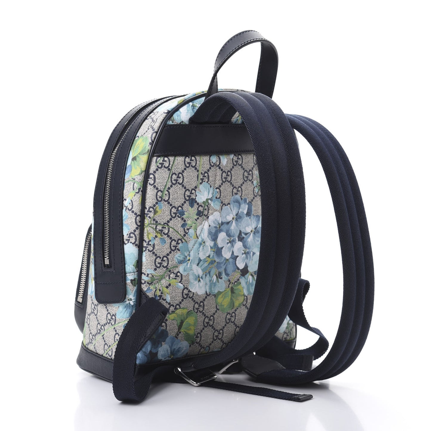 GG Supreme Monogram Blooms Small Day Backpack Blue