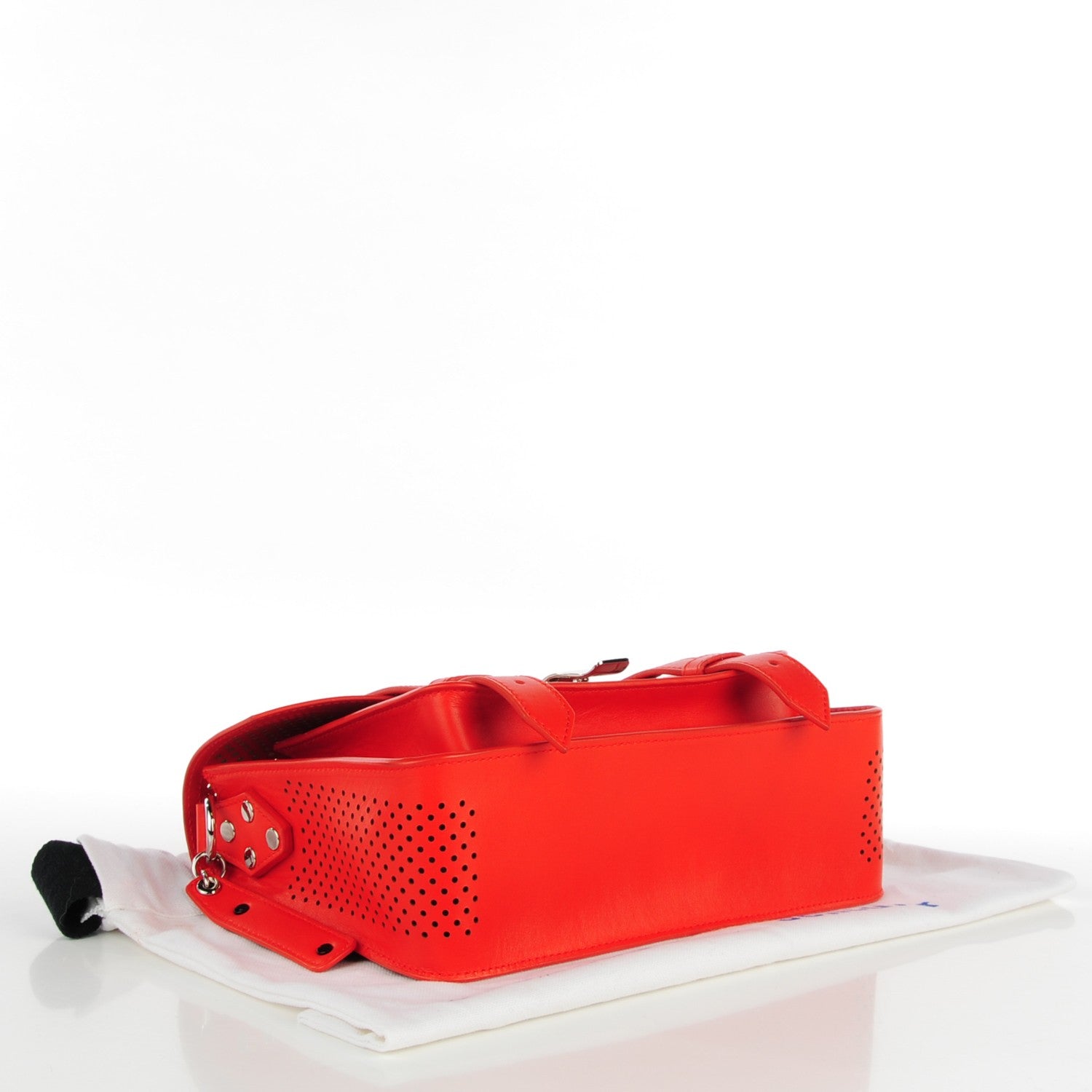 Proenza Schouler Lambskin Perforated Tiny PS1 Satchel Fire Red 4 of 7