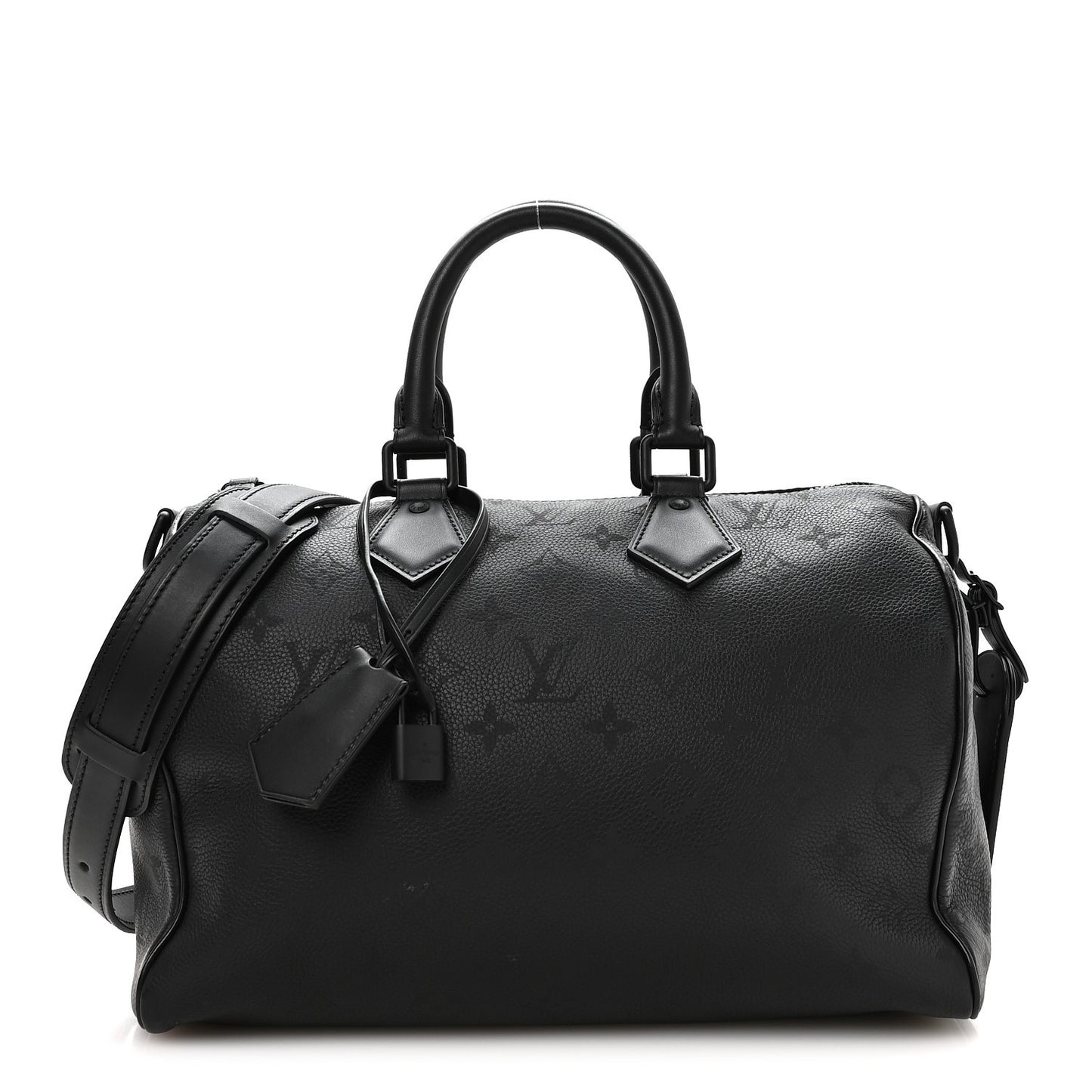 Calfskin Monogram Speedy P9 Bandouliere 30 Ultra Black