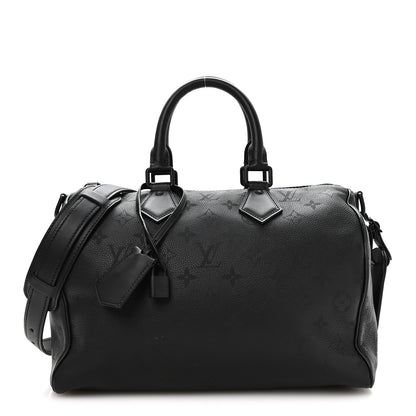 Louis Vuitton Calfskin Monogram Speedy P9 Bandouliere 30 Ultra Black 1 of 10