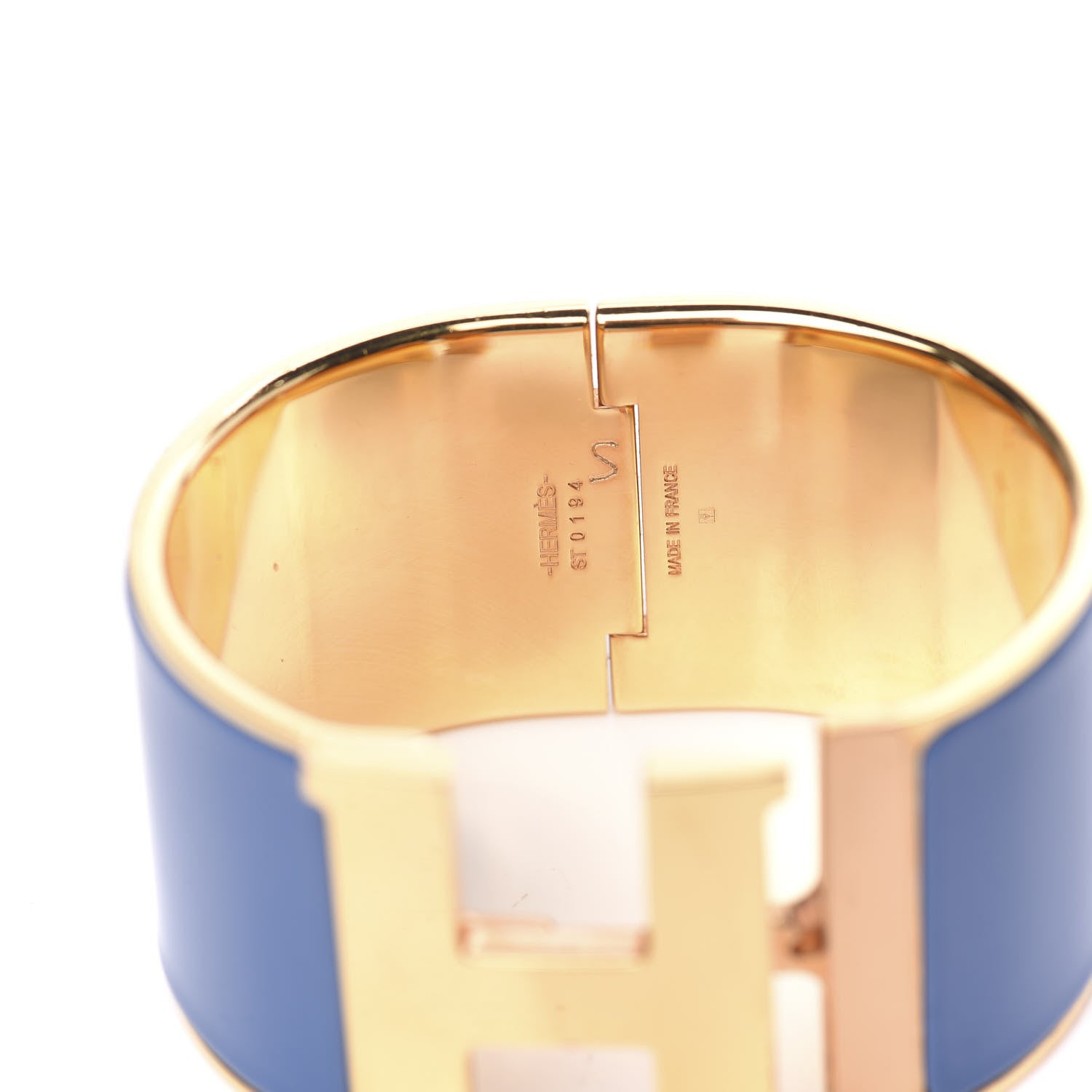 Hermes Enamel Extra Wide Clic Clac H Bracelet GM Bleu Turquin 5 of 5