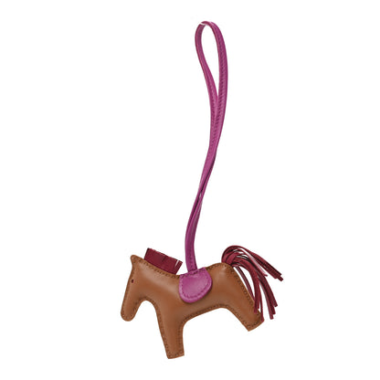 Hermes Milo Lambskin Grigri Rodeo Horse Bag Charm PM Gold Rubis Rose Pourpre 1 of 5