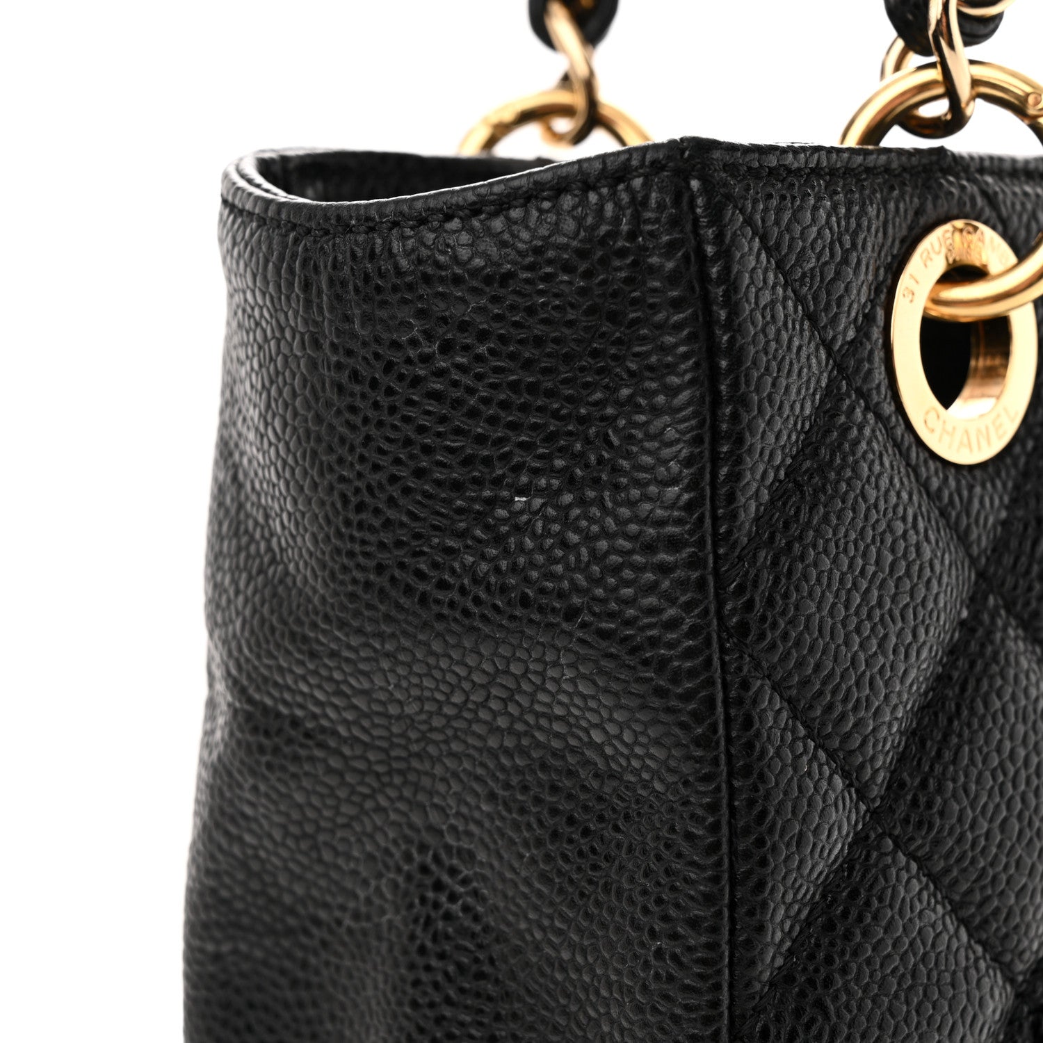 Chanel Caviar Quilted Petit Shopping Tote PST Black 12 of 14