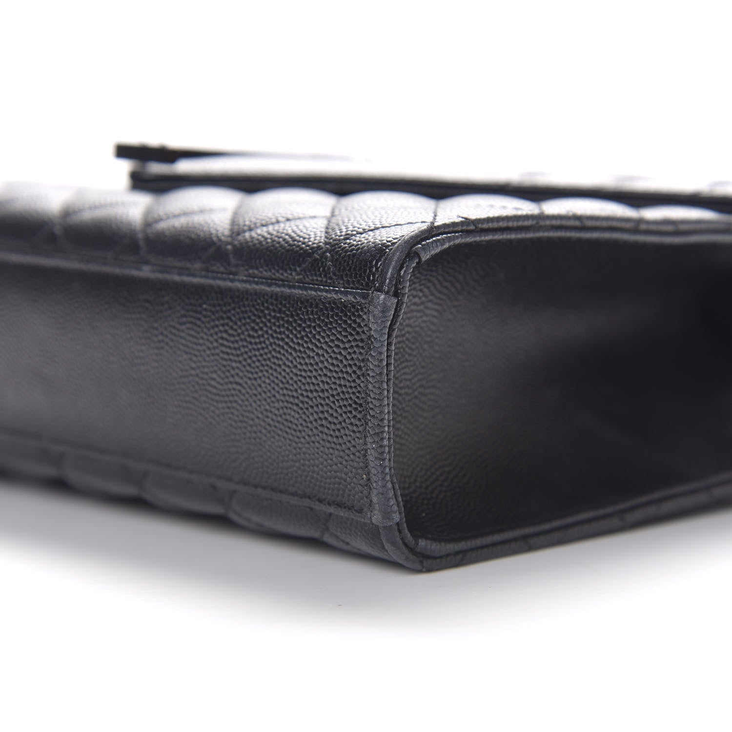 Saint Laurent Grain De Poudre Textured Mixed Matelasse Triquilt Medium Monogram Satchel Black 6 of 9